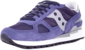 Saucony Logo Sneakers Suède Canvas Rubber Zool Blue Heren
