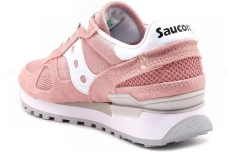 Saucony Originele Shadow Roze Sneakers met Witte Inzetstukken