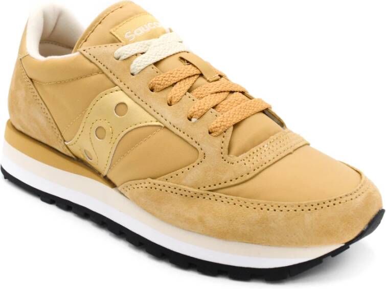 Saucony Beige Sneakers met Stoffen Voering en Rubberen Zool Beige Dames