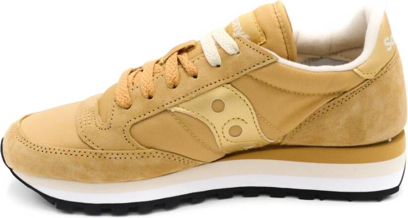 Saucony Beige Sneakers met Stoffen Voering en Rubberen Zool Beige Dames