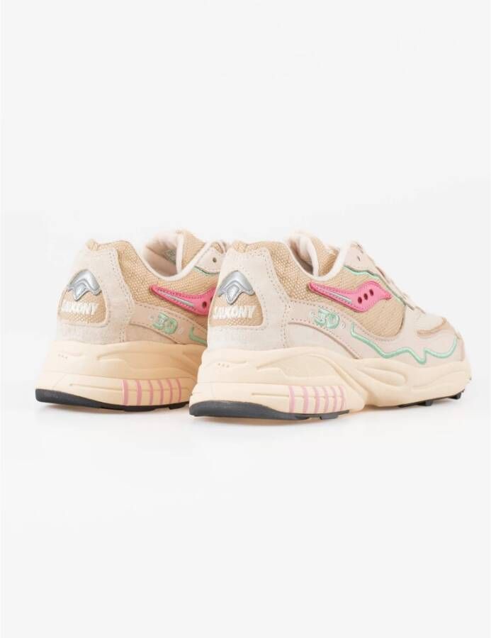 Saucony Dames 3D Grid Hurricane Sneakers Beige Dames