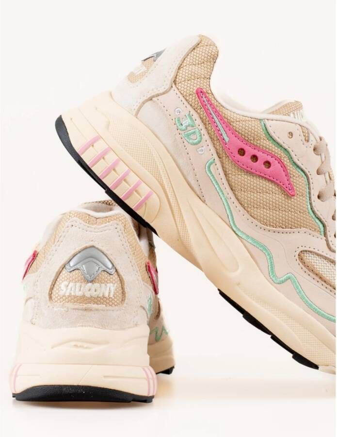 Saucony Dames 3D Grid Hurricane Sneakers Beige Dames