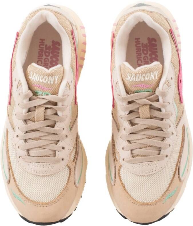 Saucony Dames 3D Grid Hurricane Sneakers Beige Dames