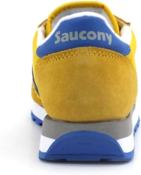 Saucony Gele Sneakers met Vet Logo en Blauwe Accenten Geel Heren