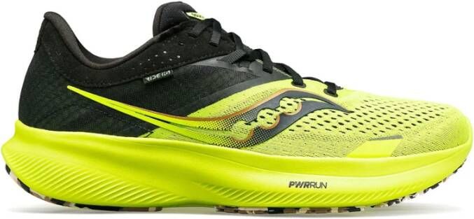 Saucony Stijlvolle en comfortabele Citron Black Ride 16 Sneakers Geel Heren