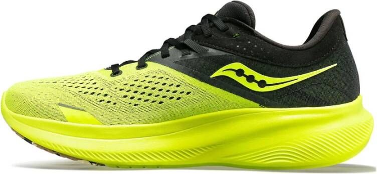 Saucony Stijlvolle en comfortabele Citron Black Ride 16 Sneakers Geel Heren