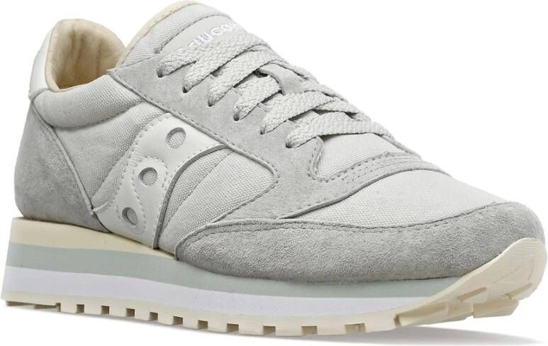 Saucony Grijze en witte Jazz Triple schoen Grijs Dames