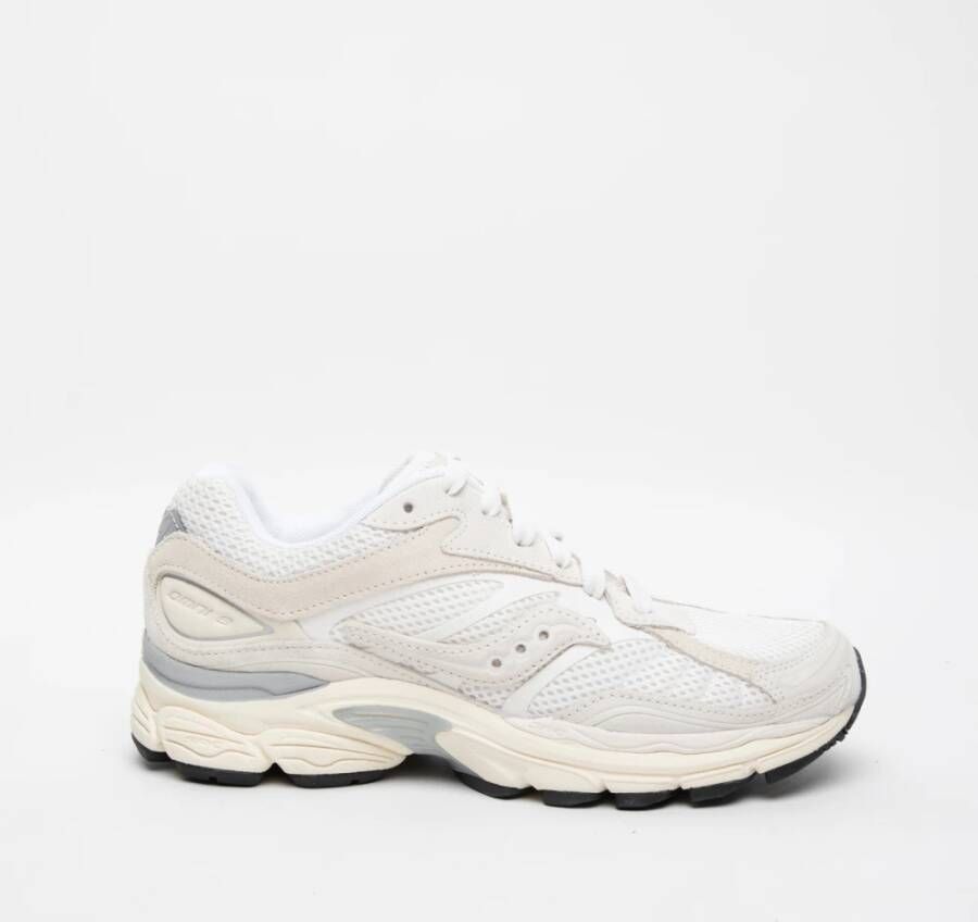 Saucony Witte Vetersneakers Mesh Beige Leer White Unisex
