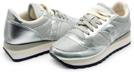 Saucony Zilveren Leren en Nylon Sneakers Gray Dames