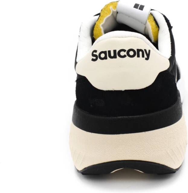 Saucony Zwarte Sneakers met Stoffen Voering en Rubberen Zool Zwart Heren