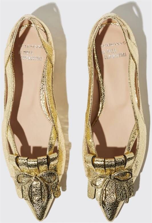 Scarosso 24K Golf Fringe Ballet Flats Geel Dames