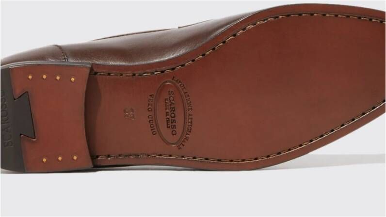 Scarosso Krokoprint Leren Loafers Brown Dames