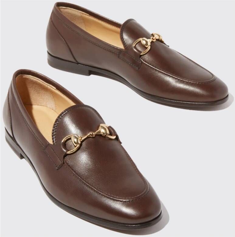 Scarosso Krokoprint Leren Loafers Brown Dames