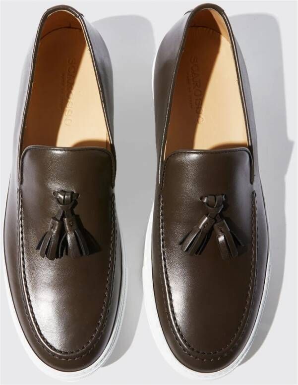 Scarosso Amedeo Moro Loafers Handgemaakte Italiaanse instappers Brown Heren