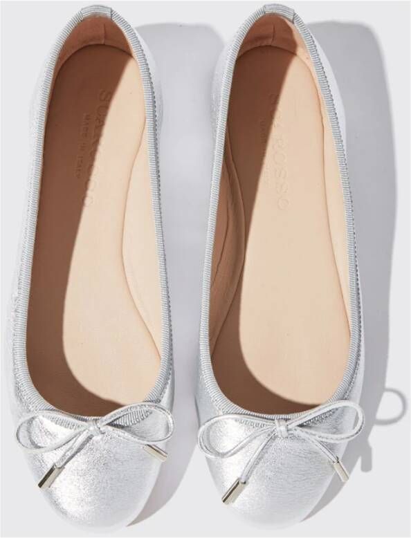 Scarosso Tijdloze elegantie zilveren balletflats Grijs Dames