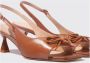 Scarosso Geometrische Hak Slingback Pumps Brown Dames - Thumbnail 5