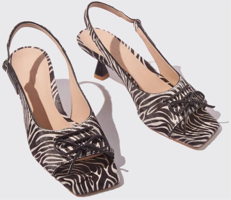 Scarosso Bella Zebra Pony Slingback Pumps Bruin Dames