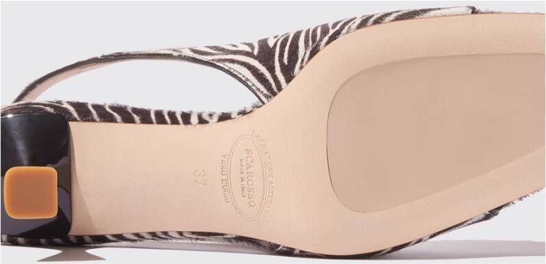 Scarosso Bella Zebra Pony Slingback Pumps Bruin Dames