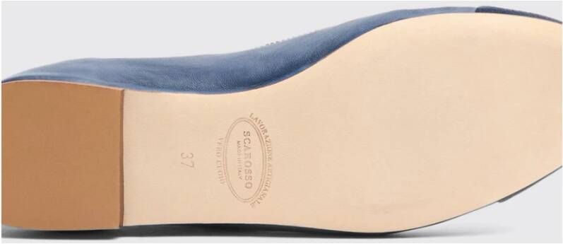 Scarosso Blauwe Tweed Ballet Flats met Veters Blue Dames