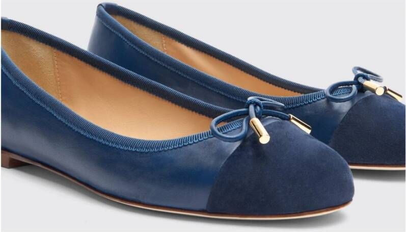 Scarosso Blauwe Carla Leren Ballet Flats Blue Dames