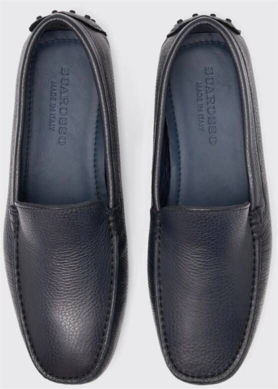 Scarosso Blauwe leren driving loafers