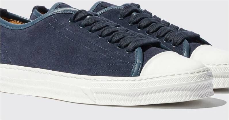 Scarosso Blauwe Suède Vetersneakers Blue Heren