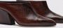 Scarosso Bruine Slangenleren Blokhak Sabot Brown Dames - Thumbnail 3