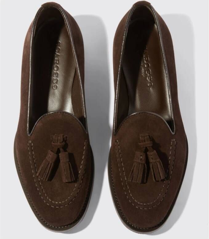 Scarosso Bruine Suede Kwastjes Loafers