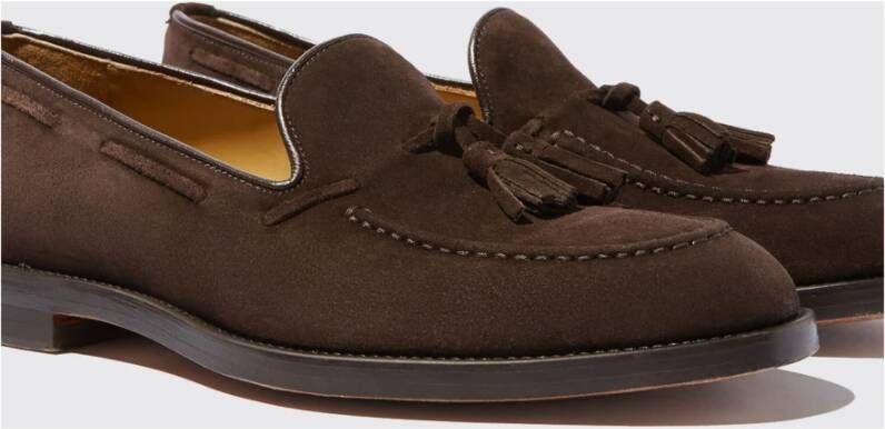 Scarosso Bruine Suede Kwastjes Loafers