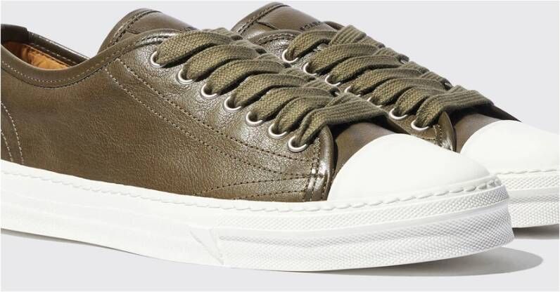 Scarosso Camo Leren Lage Veterschoenen Green Heren