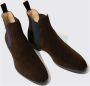 Scarosso Handgemaakte Donkerbruine Suède Chelsea Boots Zwart Heren - Thumbnail 3