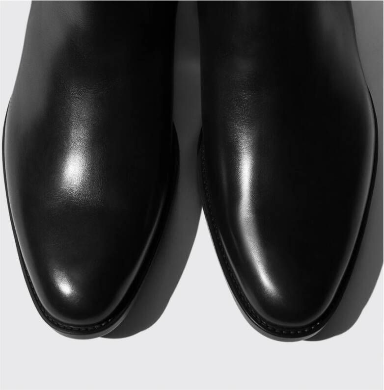 Scarosso Klassieke handgemaakte Chelsea-laarzen Zwart Heren