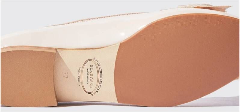 Scarosso Handgemaakte Italiaanse Ballerina`s Elegant en Vrouwelijk Beige Dames