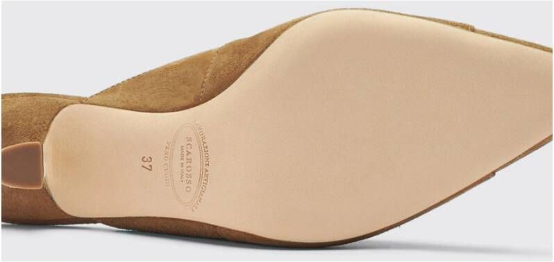 Scarosso Elegante Tan Suede Instapmuilen Brown Dames