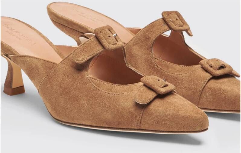 Scarosso Elegante Tan Suede Instapmuilen Brown Dames