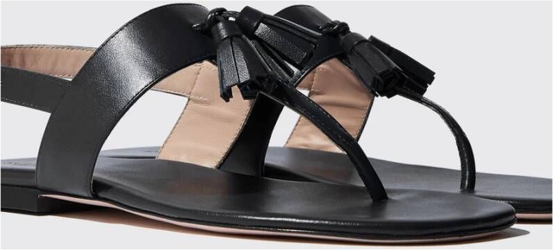 Scarosso Emma Handgemaakte Teensandalen Zwart Dames