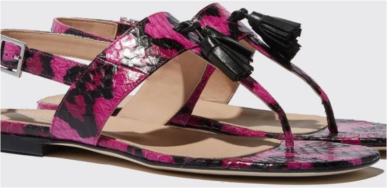 Scarosso Emma Elaphe Platte Sandalen Roze Dames