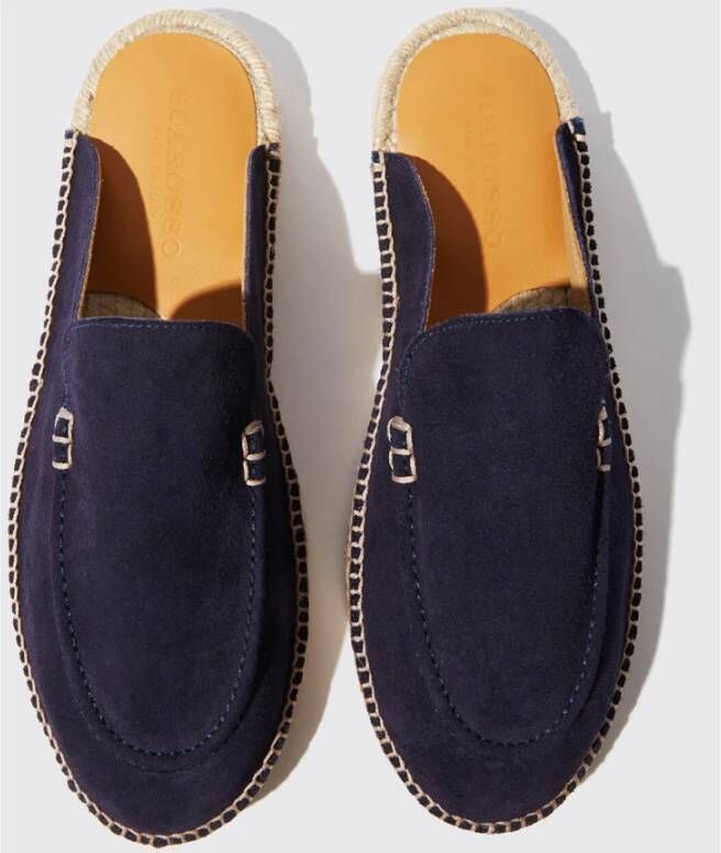 Scarosso Blauwe Suède Espadrilles Blauw Heren