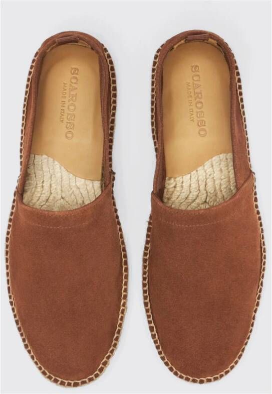 Scarosso Rust Suede Espadrilles Red Heren