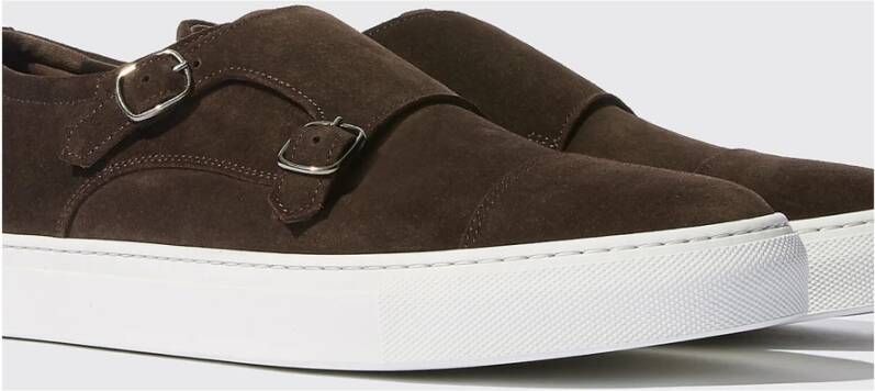 Scarosso Fabio Blauwe Monk Strap Sneakers Bruin Heren