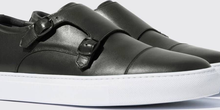 Scarosso Fabio Handgemaakte Monkstrap Sneakers Zwart Heren