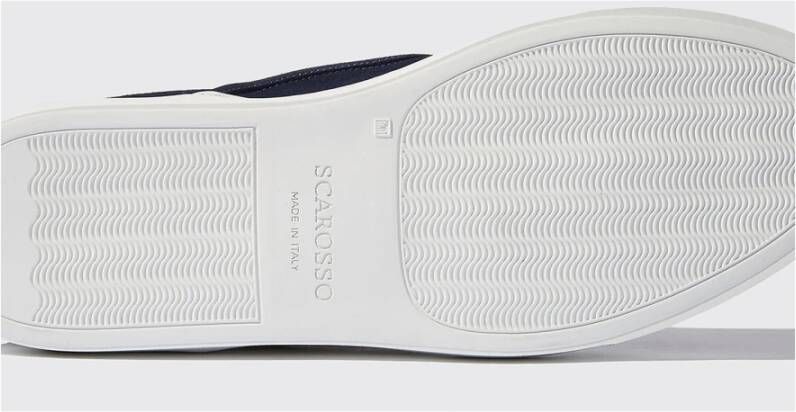 Scarosso Blauwe Suède Slip-On Sneakers Blauw Heren