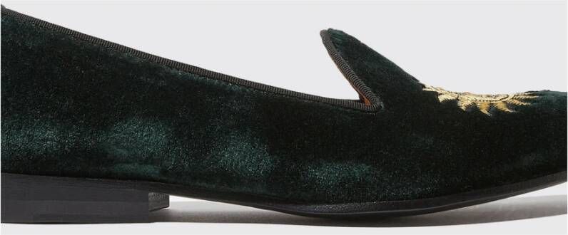 Scarosso Groene Fluwelen Maanslippers Green Dames