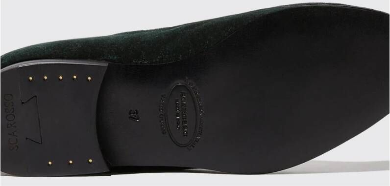 Scarosso Groene Fluwelen Maanslippers Green Dames