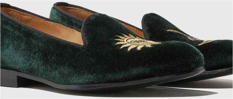 Scarosso Groene Fluwelen Maanslippers Green Dames