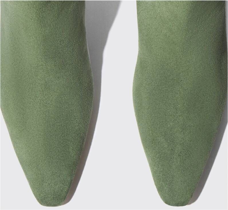 Scarosso Groene Suède Hoge Laarzen