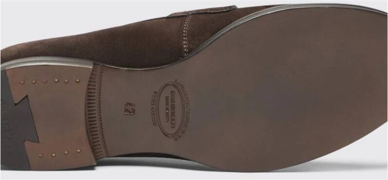 Scarosso Handgemaakte Bruine Suède Pennyloafers Brown Heren