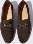 Scarosso Handgemaakte donkerbruine suède loafers met horsebit detail Brown Dames - Thumbnail 2