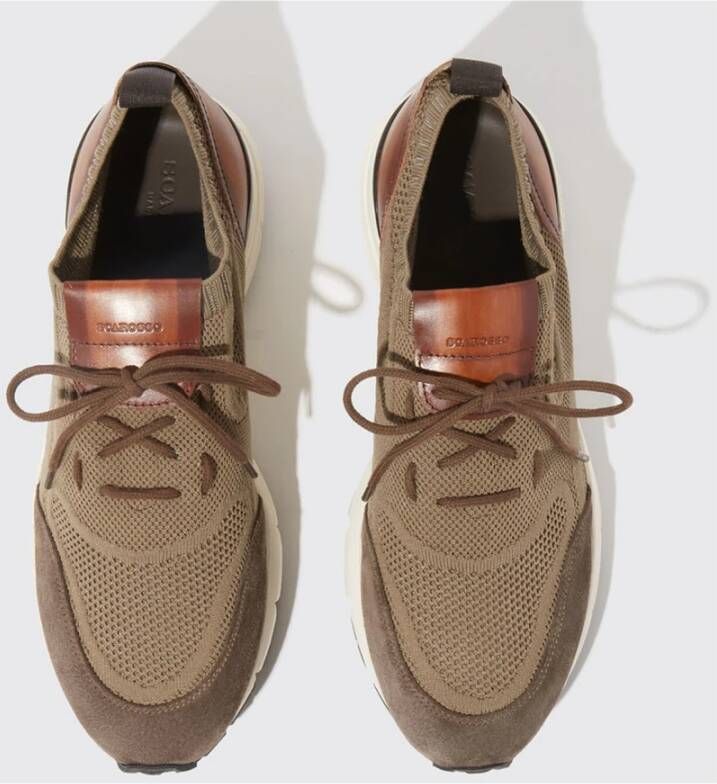 Scarosso Handgemaakte hardloopschoenen in grijs breisel Gray Heren