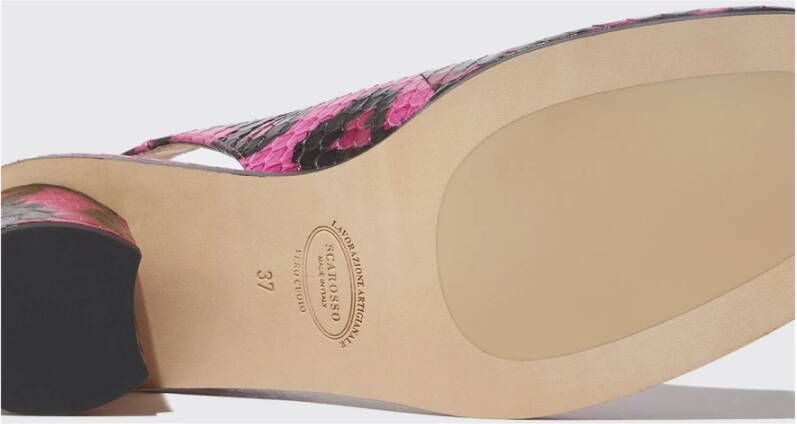 Scarosso Jill Elaphe Hoge Hak Sandalen Roze Dames